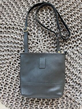 Portland Leather Goods Black ‘Festival Bag’ Leather Crossbody with BrassHardware